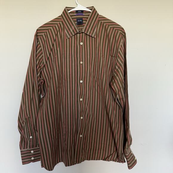 Gap Mens Top Large Striped Long Sleeve Button Collared 80s Poplin Office Preppy - Picture 1 of 6